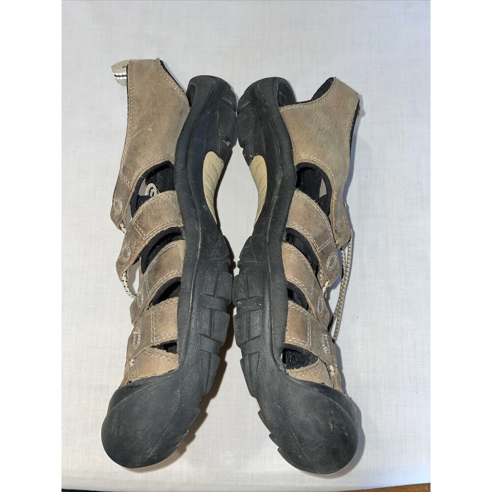 Keen River Sandals Men’s Size 10.5 M Tan Leather Waterproof Cinch Strap - Picture 5 of 12